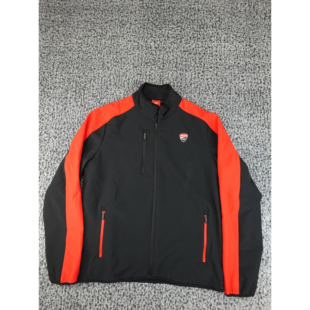 Ducati Softshell Jacket Mens XL Black Red Good Corse Racing Moto Zip Up